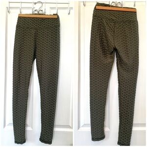 Anti-cellulite honeycomb Leggings exercise high waist workout Yoga Pants curvy